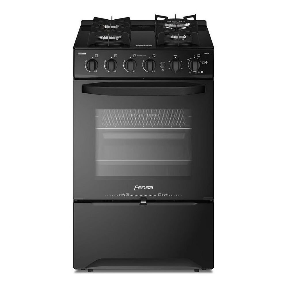 Cocina Fensa F 3000 Gas Envasado 4 Quemadores Negra 220v image number 0.0