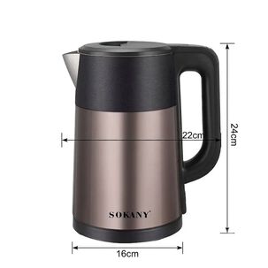 Hervidor El&eacute;ctrico Sokany 2.5l 1500w Acero Inoxidable 360