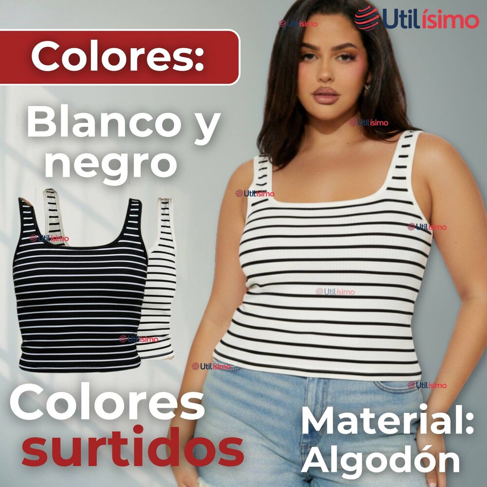 Camiseta Rayas 100% Algodón Básica Lisa Elástica Mujer Colores Surtidos image number 1.0