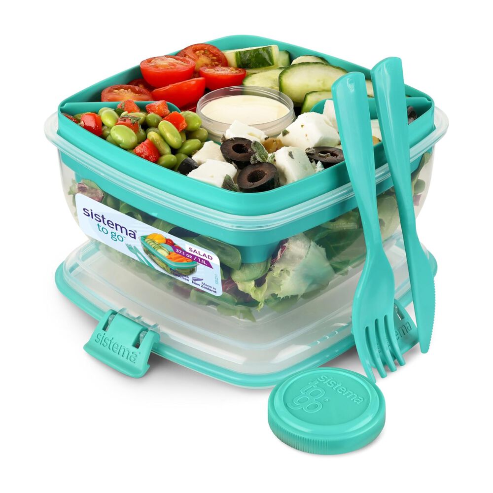 Sistema To Go Contenedor Herm&eacute;tico Ensalada 1.1l Verde image number 4.0