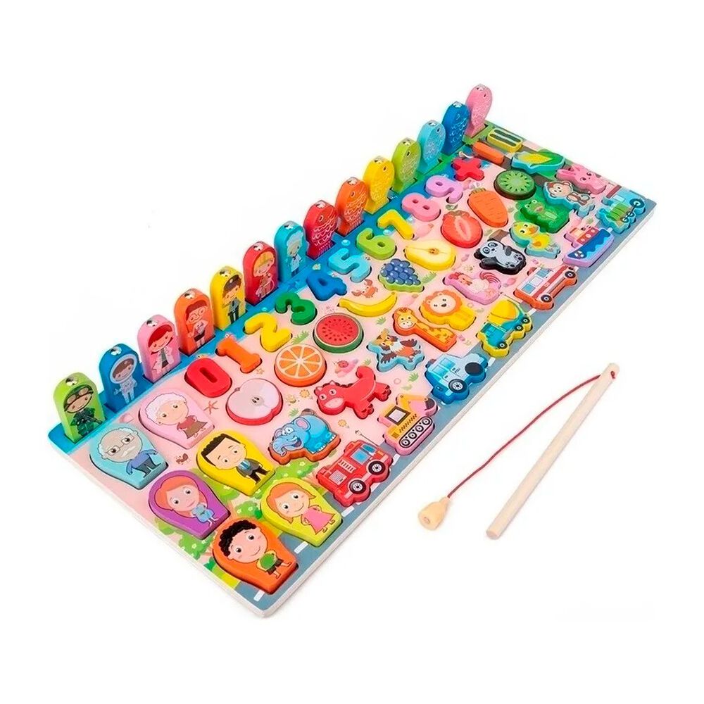 Juego Educativo Tablero Pesca Letra N&uacute;mero Animal Para Ni&ntilde;os image number 0.0
