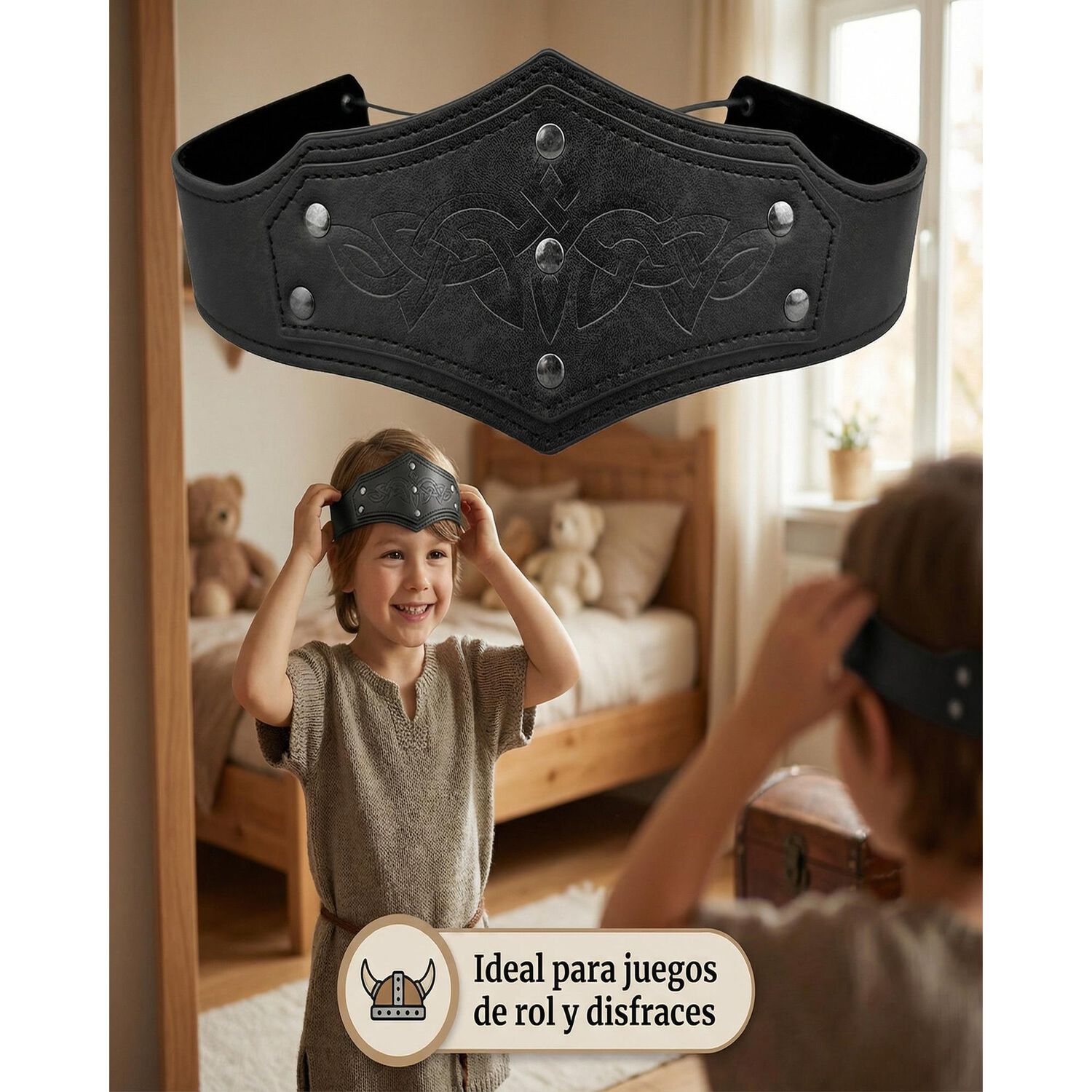 Tiara Vikinga Medieval Celtas En Relieve Ajustable image number 17.0