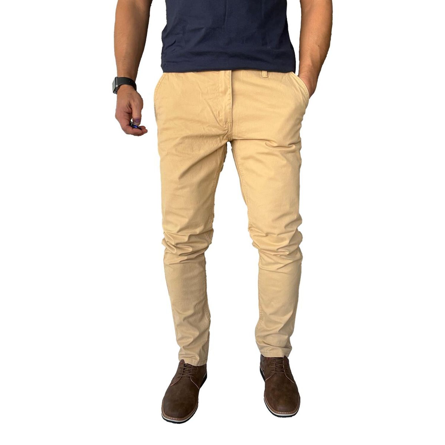 Pantal&oacute;n Elasticado Slim Fit Gabardina Hombre image number 10.0