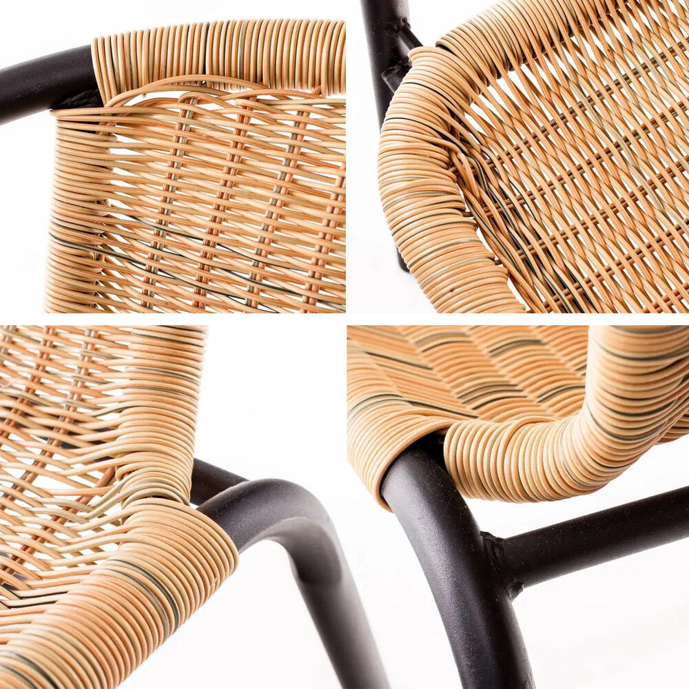 Pack 4 Silla De Terraza Rat&aacute;n Sint&eacute;tico Y Acero Beige image number 4.0