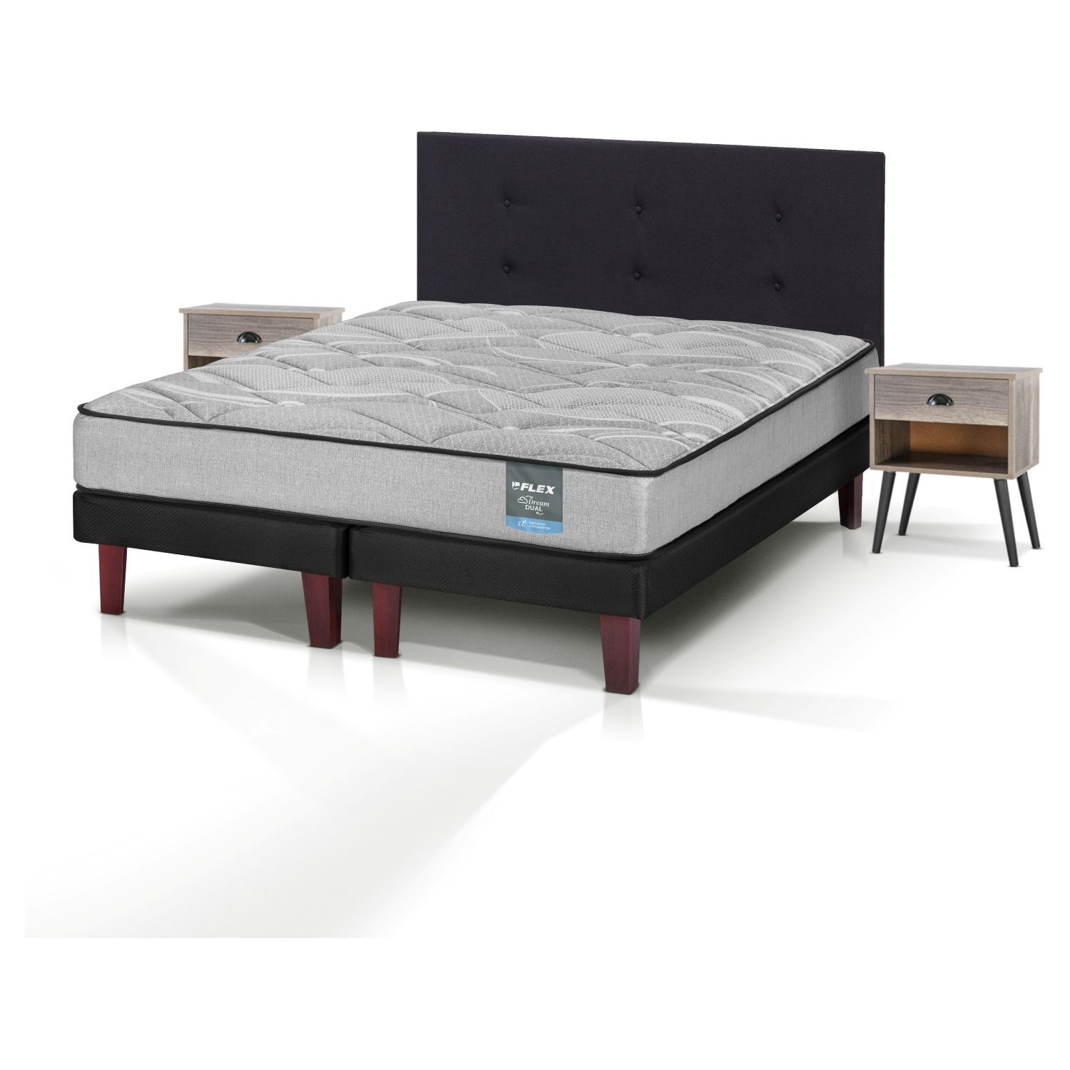 Cama Europea Flex Dream Dual / 2 Plazas + Set De Maderas image number 3.0