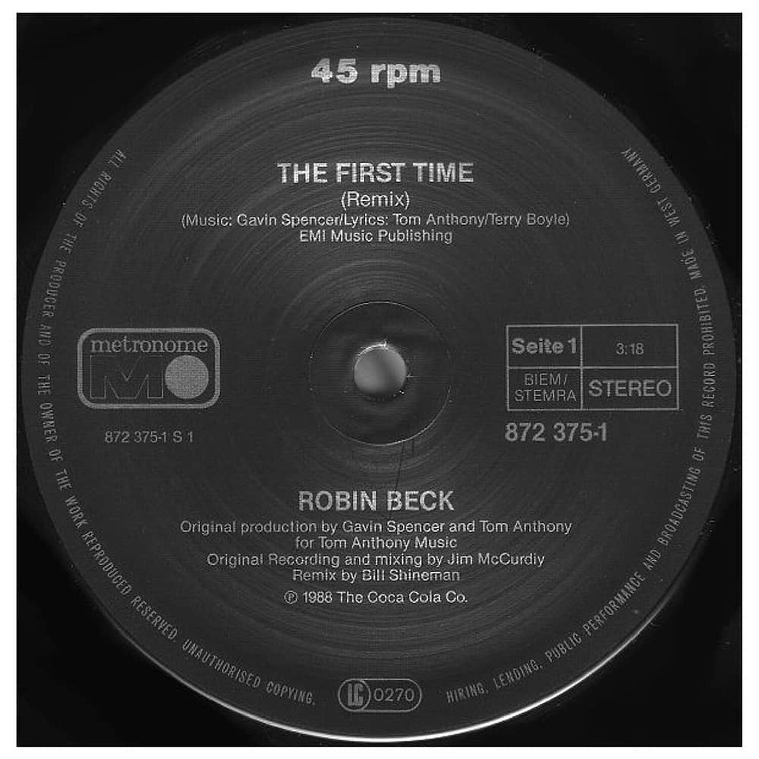 Robin Beck - First Time | 12" Maxi Single Usado image number 2.0