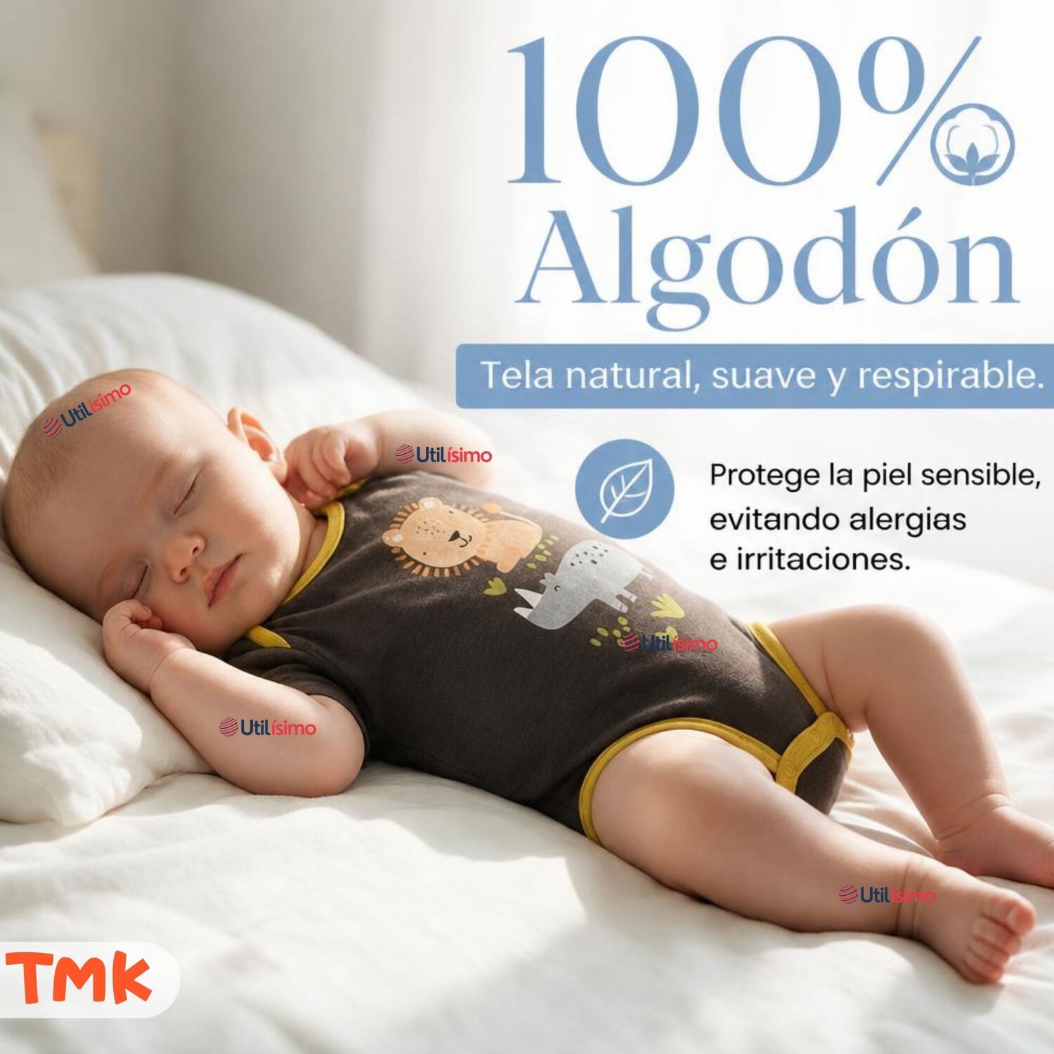 Pack 5 Bodys Manga Corta 100% Algod&oacute;n Tedmimak Ni&ntilde;o Jungle Crew image number 4.0