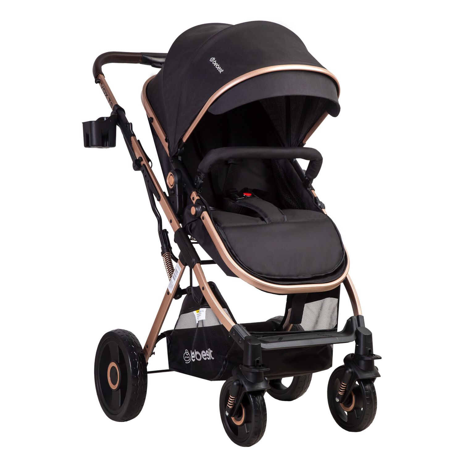 Coche Cuna Paseo Vox Gold Negro Bebesit image number 1.0
