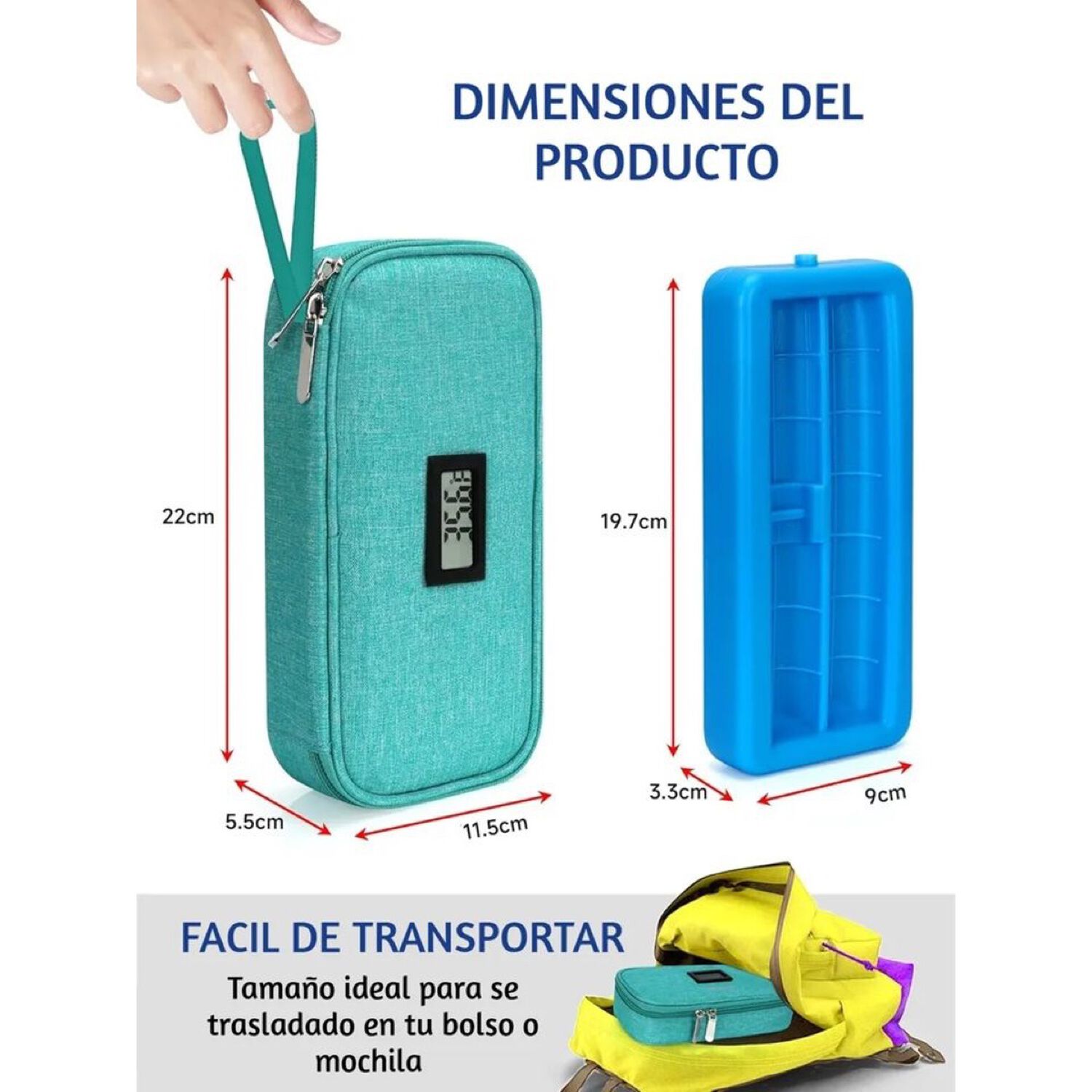 Bolso Estuche De Viaje Cooler Porta Insulina Diab&eacute;ticos Oneder Tela Verde image number 1.0