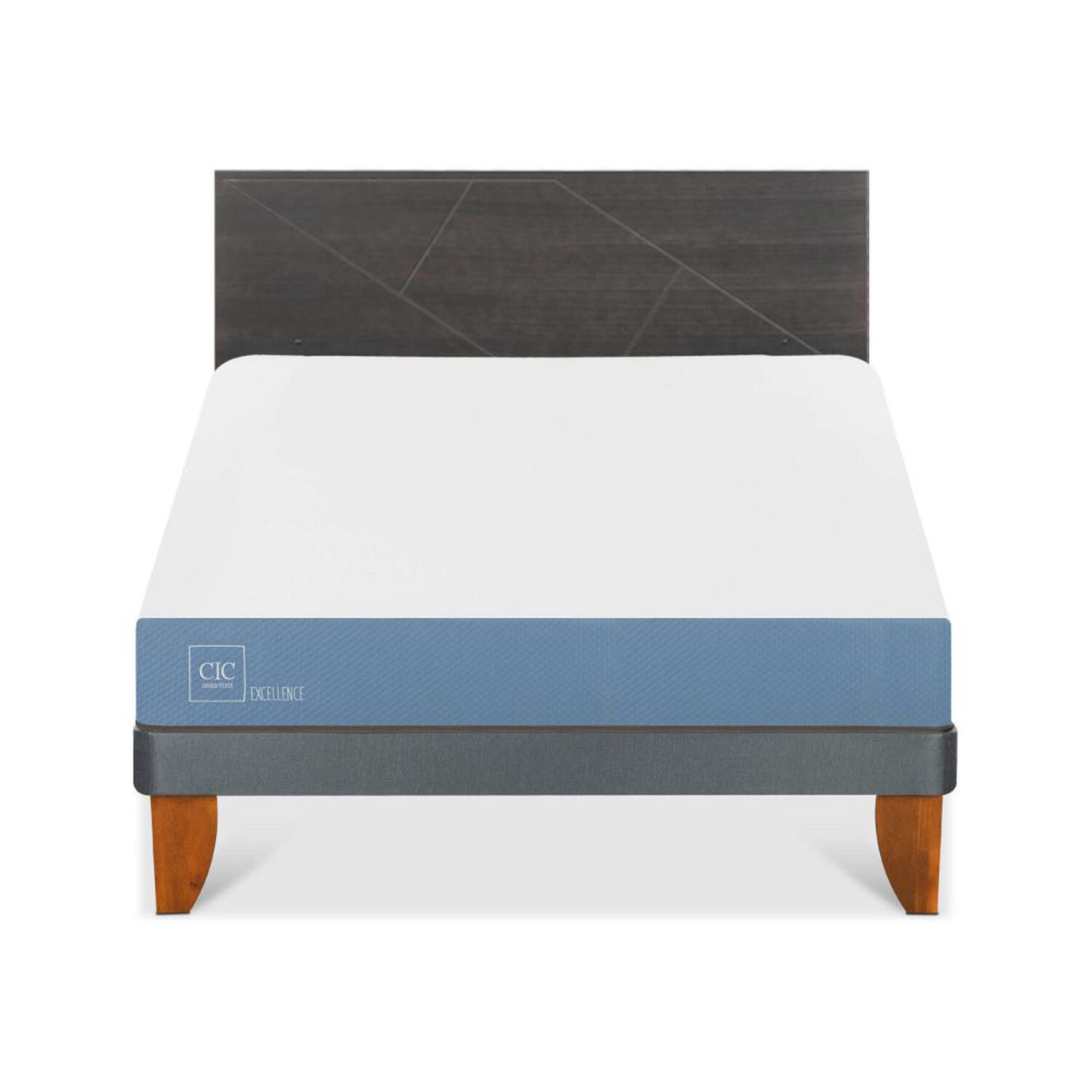Cama Europea Cic Excellence / 2 Plazas / Base Normal + Respaldo image number 0.0