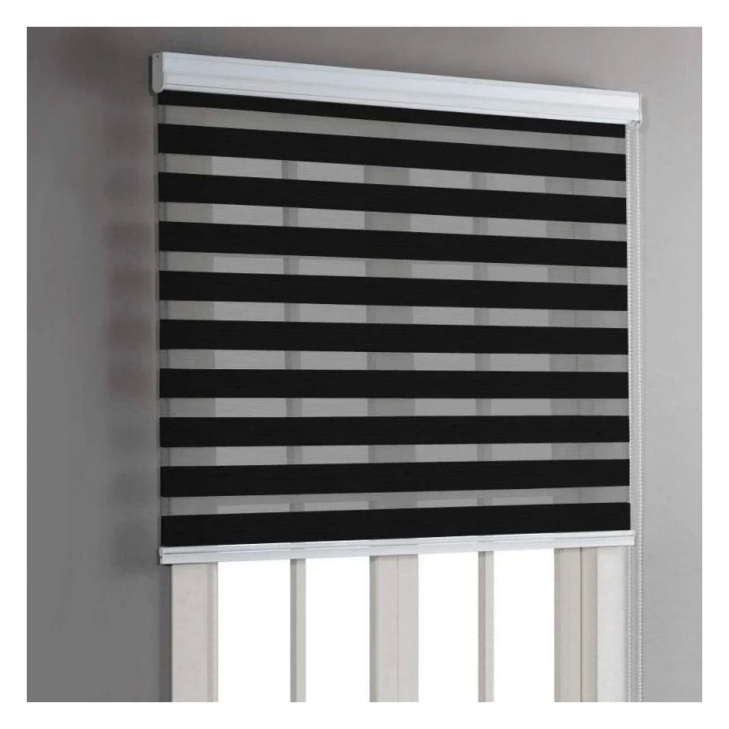 Cortina Roller D&uacute;o Zebra Negra 80 X 240 Cm image number 2.0