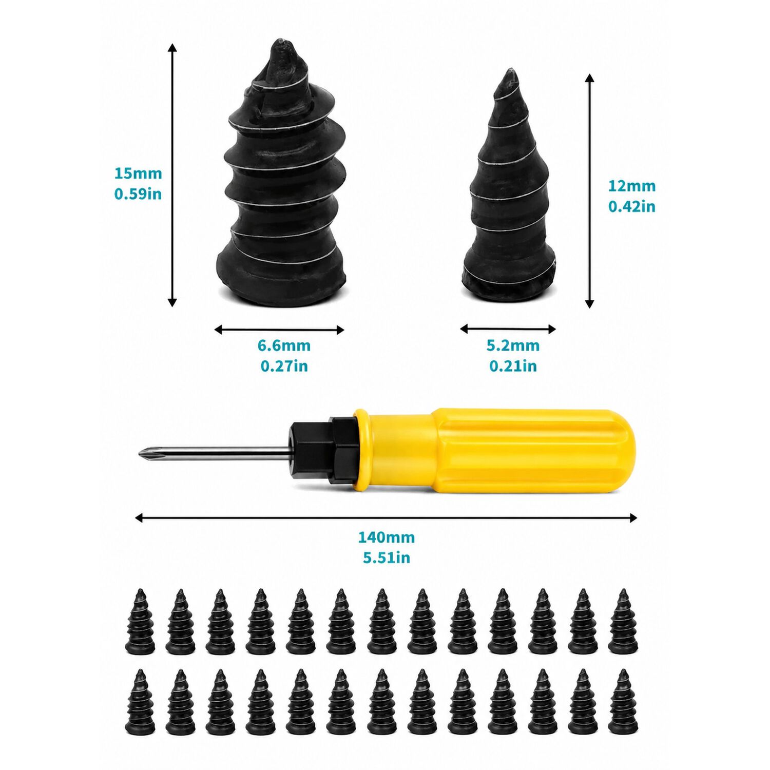 Kit Para Reparar Neumatico 51 Piezas Parche Pinchazo Moto image number 3.0