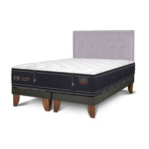 Cama Europea Cic Grand Premium / 2 Plazas / Base Dividida + Respaldo