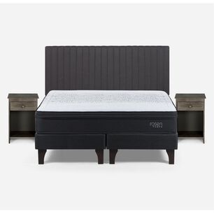 Cama Europea Rosen Tempo / 2 Plazas / Base Dividida + Set De Maderas
