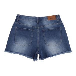 Short Denim Roturas En Basta Tiro Medio Skinny Mujer Rolly Go