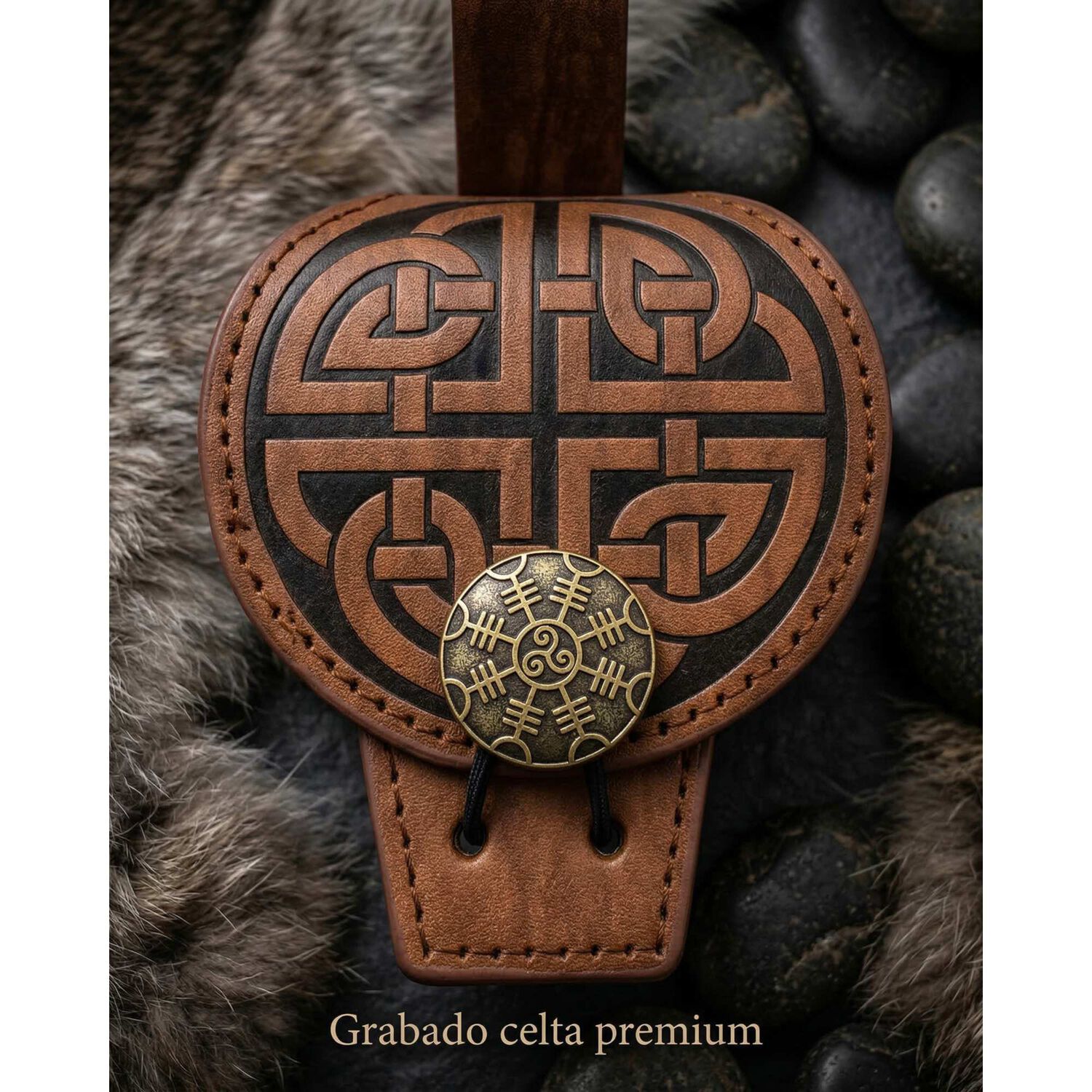Bolso Medieval Para Cintur&oacute;n Con Broche N&oacute;rdico Vikingo image number 4.0