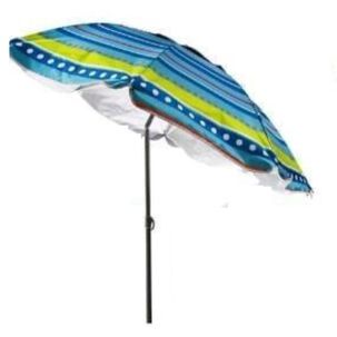 Sombrilla Reclinable 2 Mts Diametro Playa Camping Diseño Rayas Colores Varios