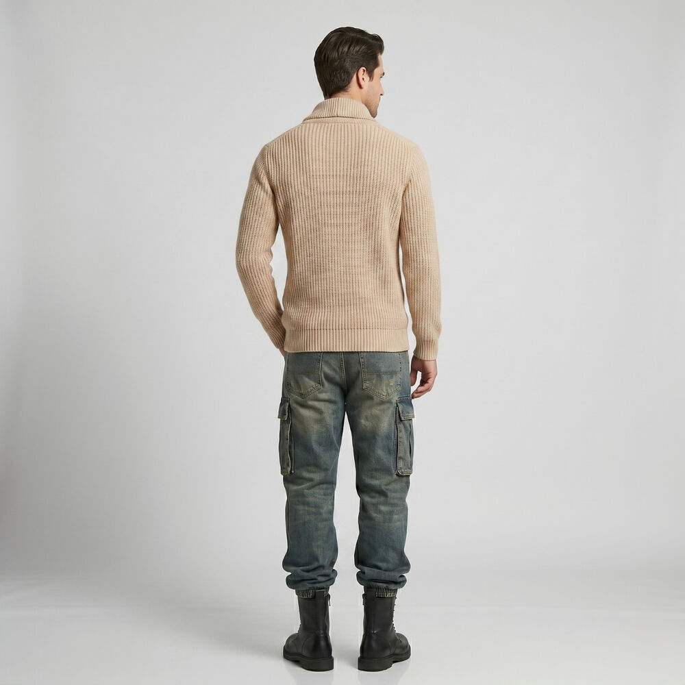 Su&eacute;ter Jersey Cuello Smoking Tejido Hombre Otaki image number 2.0