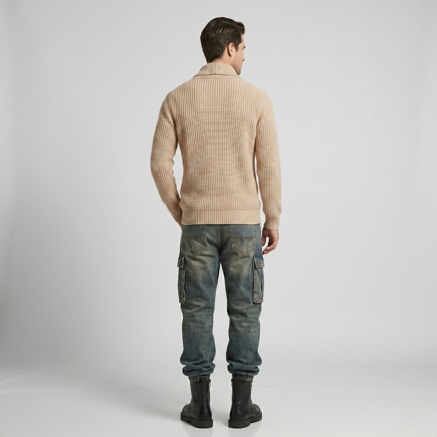 Su&eacute;ter Jersey Cuello Smoking Tejido Hombre Otaki image number 2.0