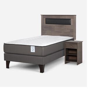 Cama Europea Rosen New Style 2 Plus / 1.5 Plazas / Base Normal + Set De Maderas