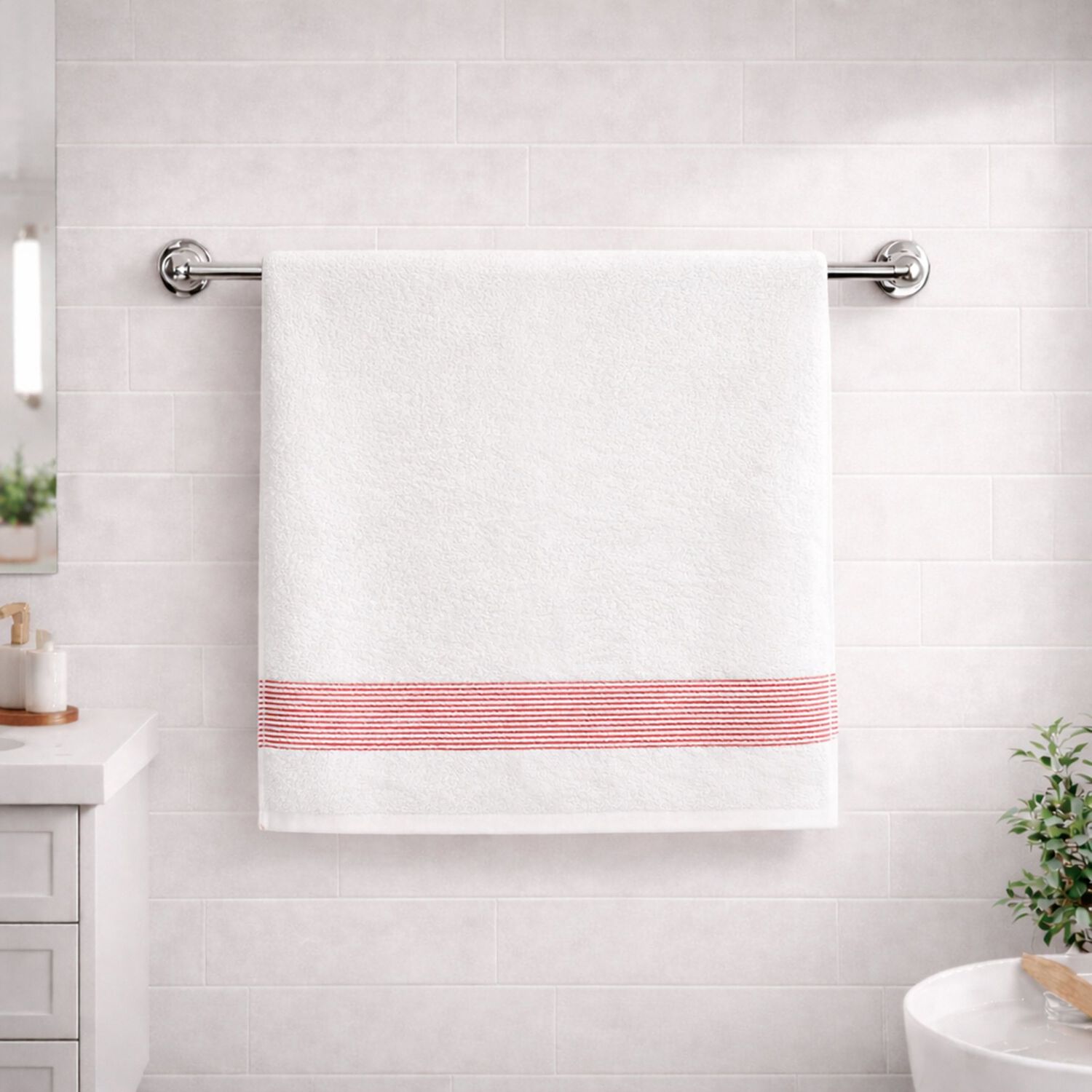 Toalla De Ba&ntilde;o Cuerpo Mav Nautica Home 100% Algod&oacute;n Suave 76x137cm Rojo image number 5.0