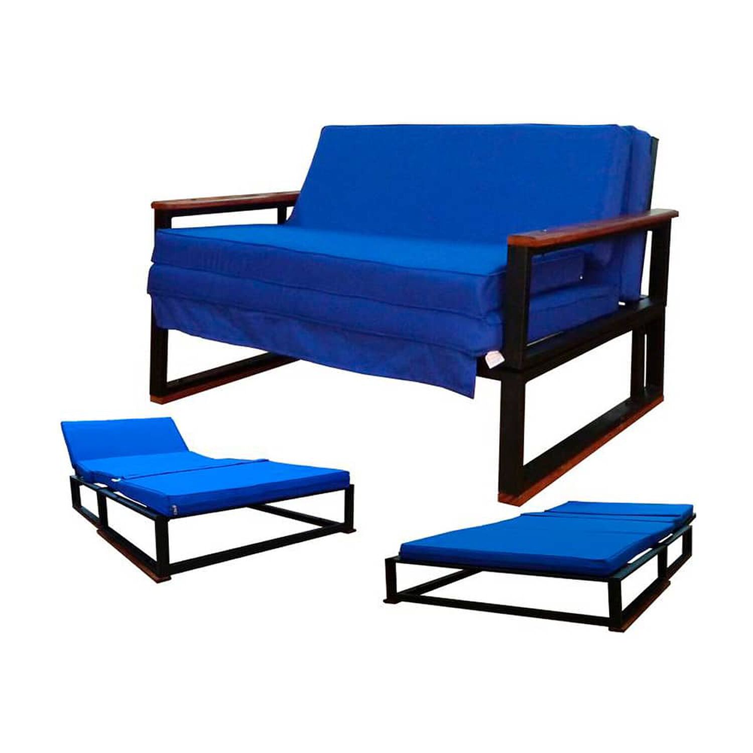 Futon Folk 1.5 Plaza " Azul " image number 1.0
