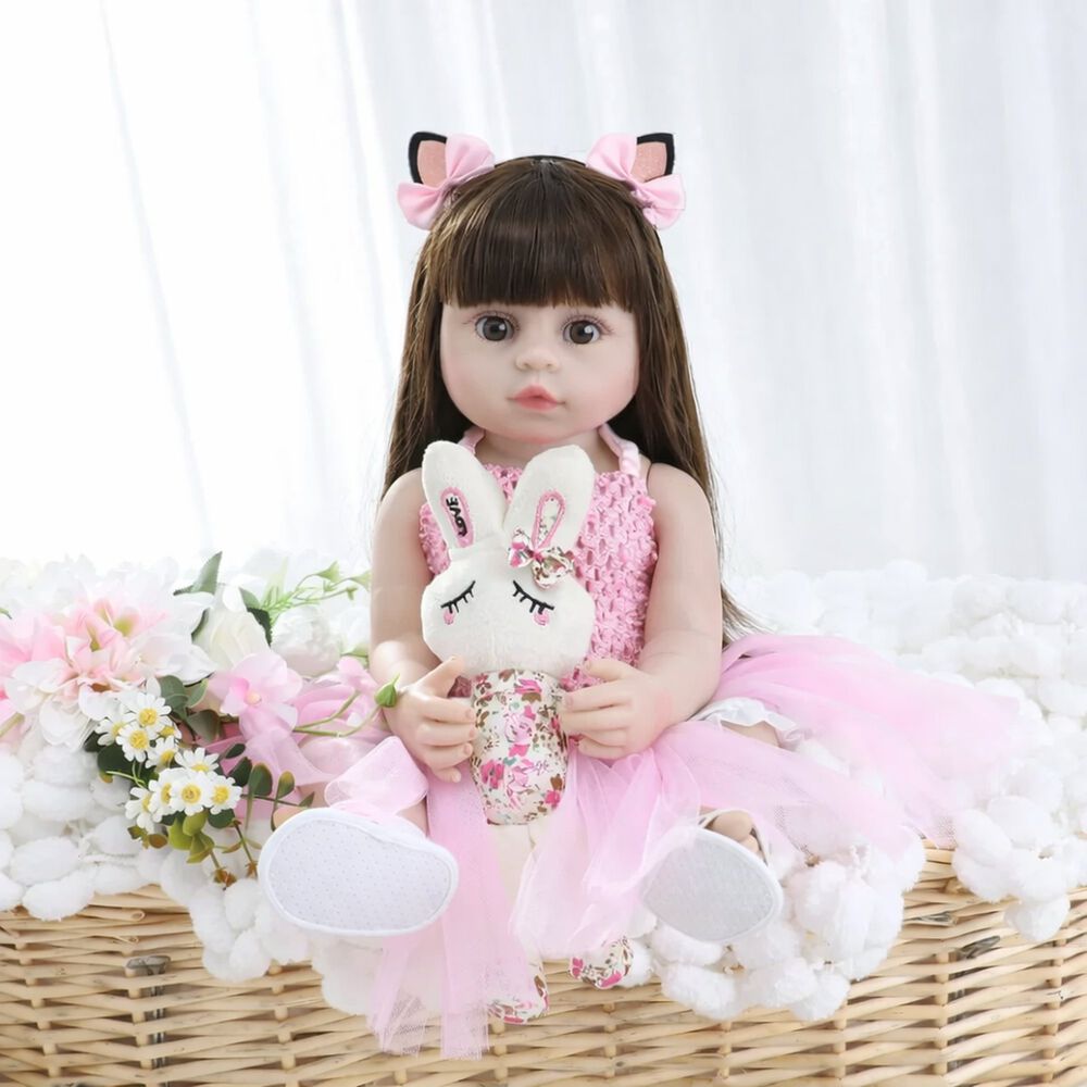 Mu&ntilde;eca Reborn Realista 55cm De Silicona Con Accesorios image number 2.0