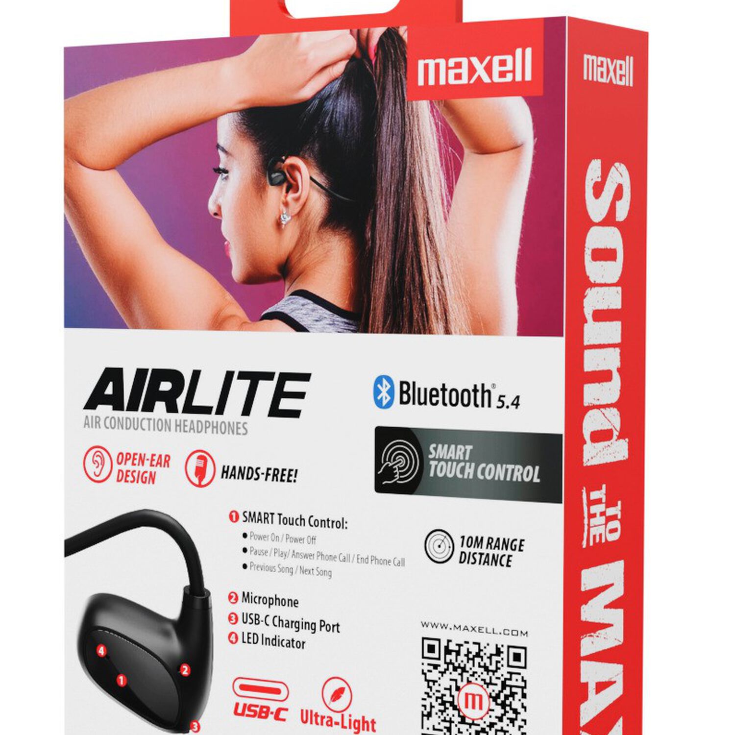 Aud&iacute;fonos Inal&aacute;mbricos Maxell Bluetooth Air 8 Horas Ultralivianos image number 3.0
