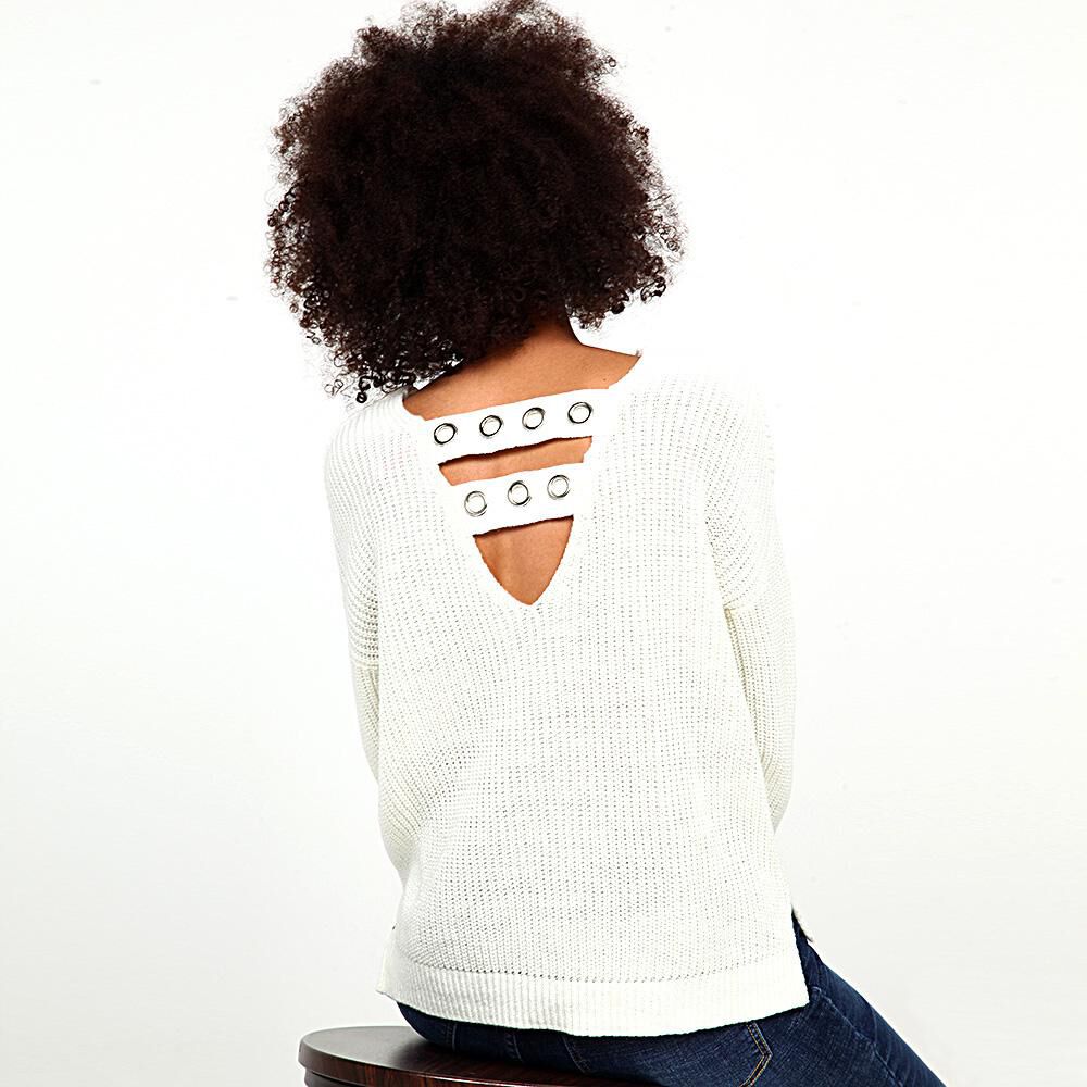 Sweater Tejido Espalda en V Mujer Rolly Go image number 3.0