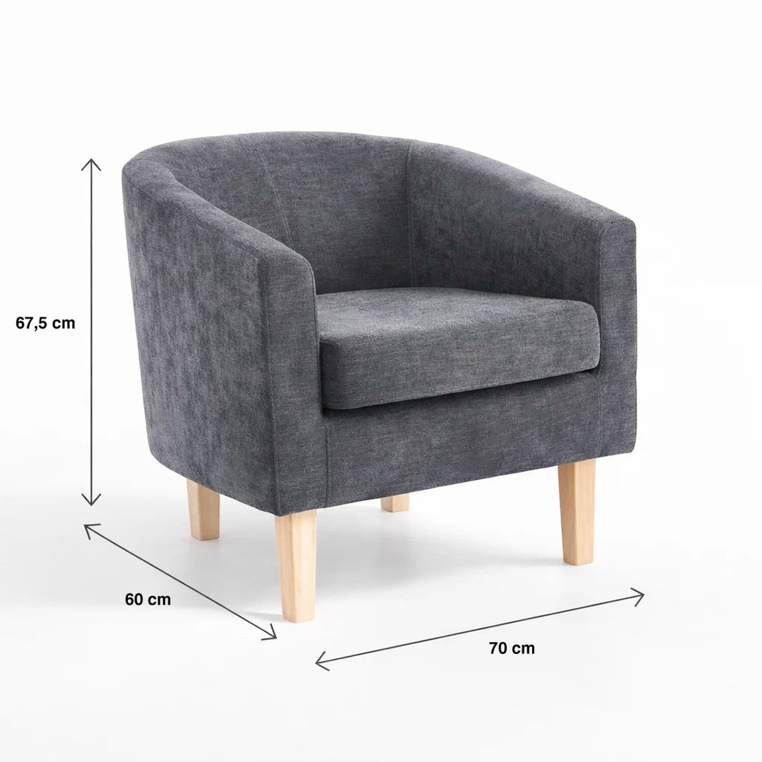 Sill&oacute;n Compacto Woodline - Gris image number 3.0