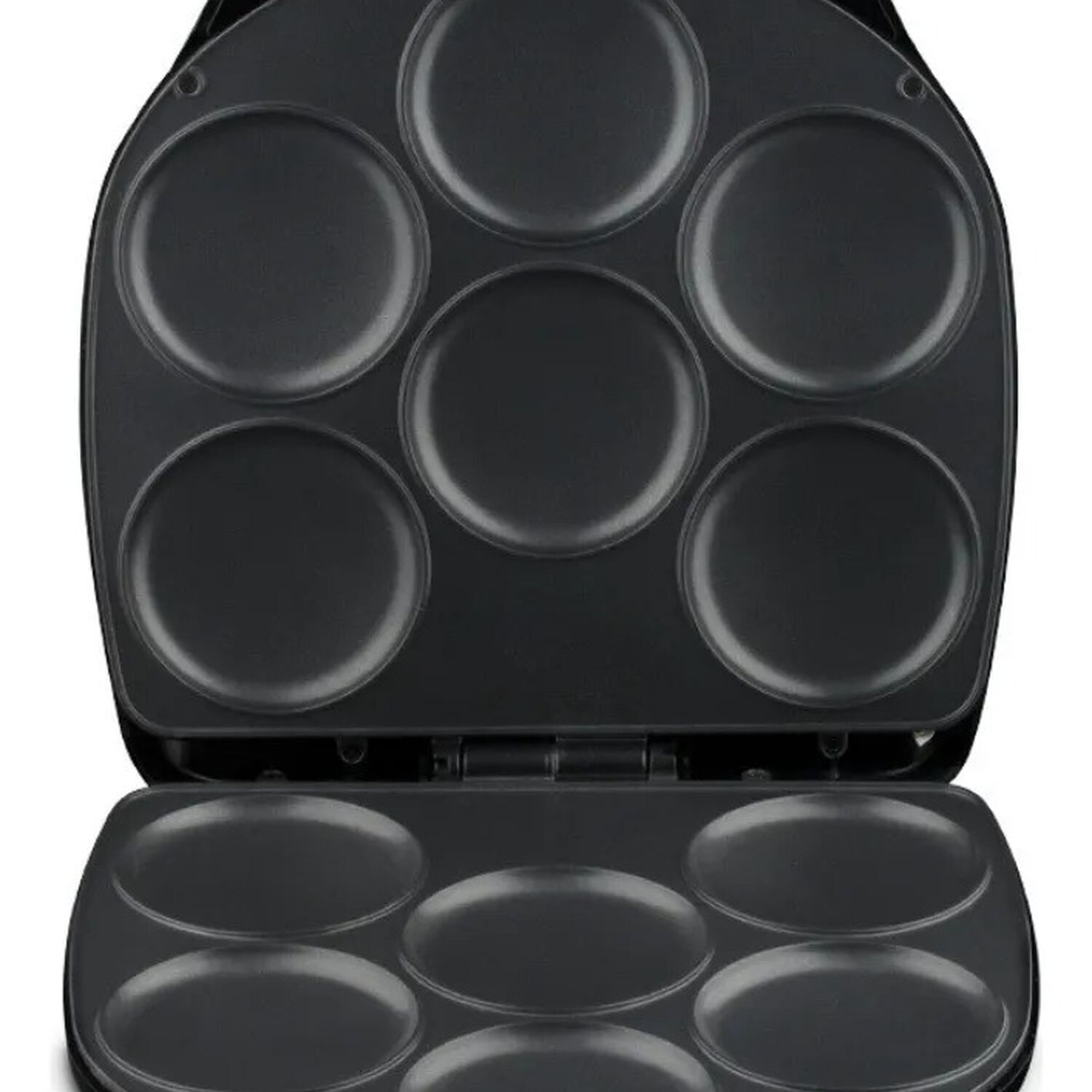 Maquina De Muffins Arepas Tostador Multiuso Antiadherente 1400w 6 Cavidades Marca Ackiliss image number 3.0