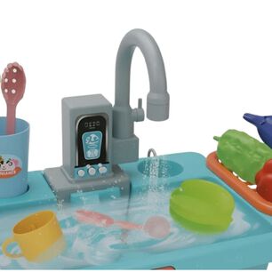 Lavavajillas El&eacute;ctrico Infantil 19 Piezas Agua Real Fregadero Juguete