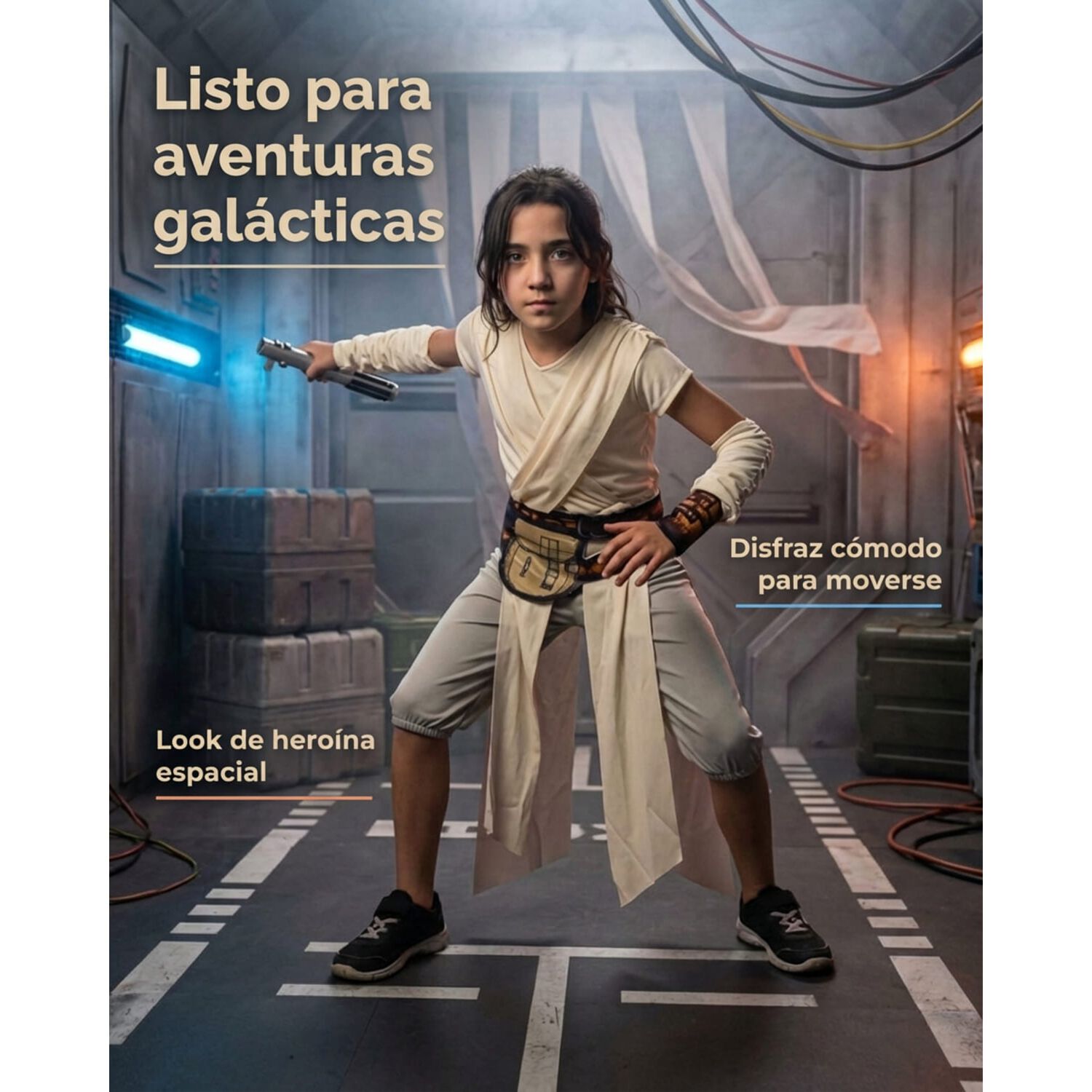 Disfraz Infantil Rey Skywalker Jedi Star Wars image number 3.0
