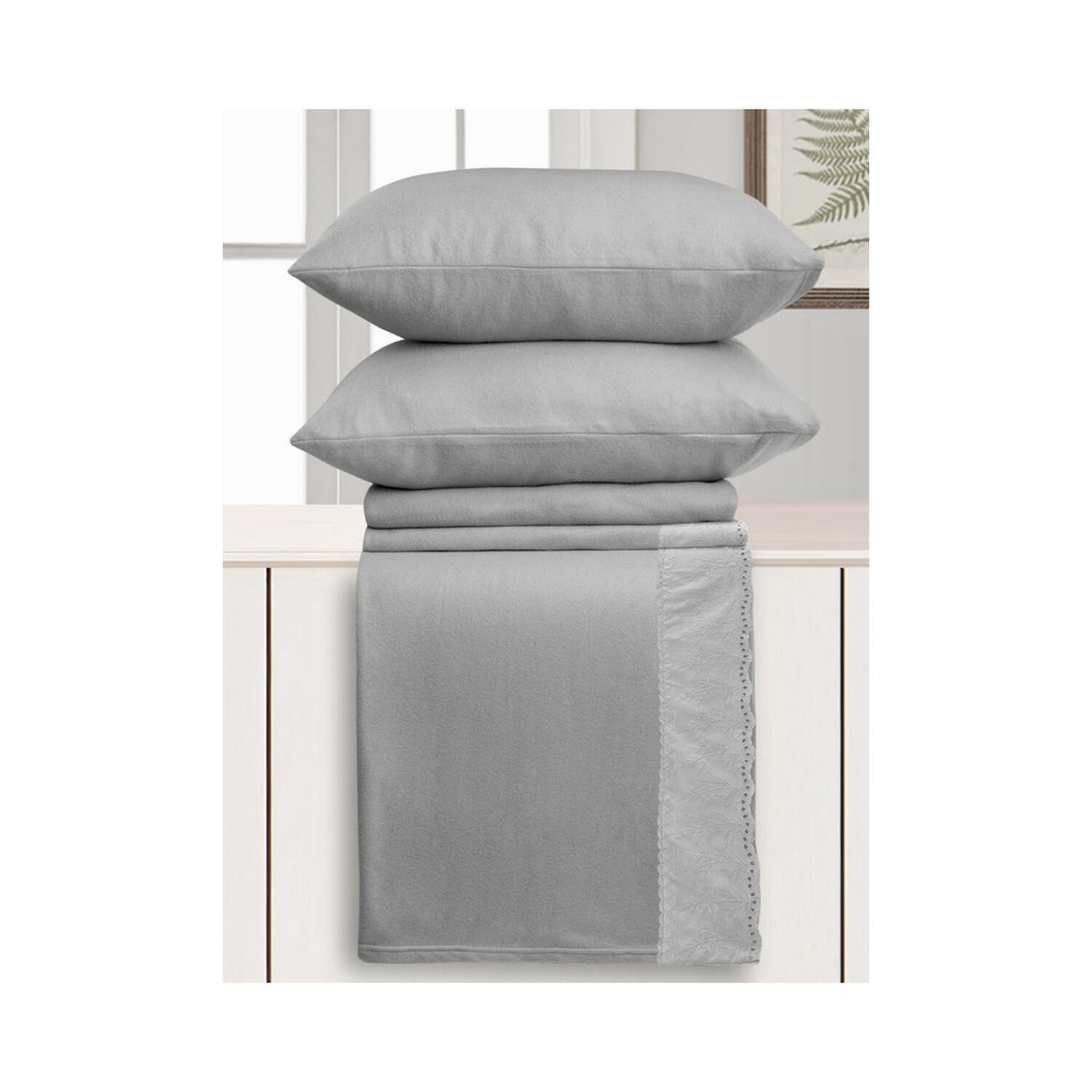 Sabana Andes Polar Broderie Gris 1.5 Plaza image number 1.0