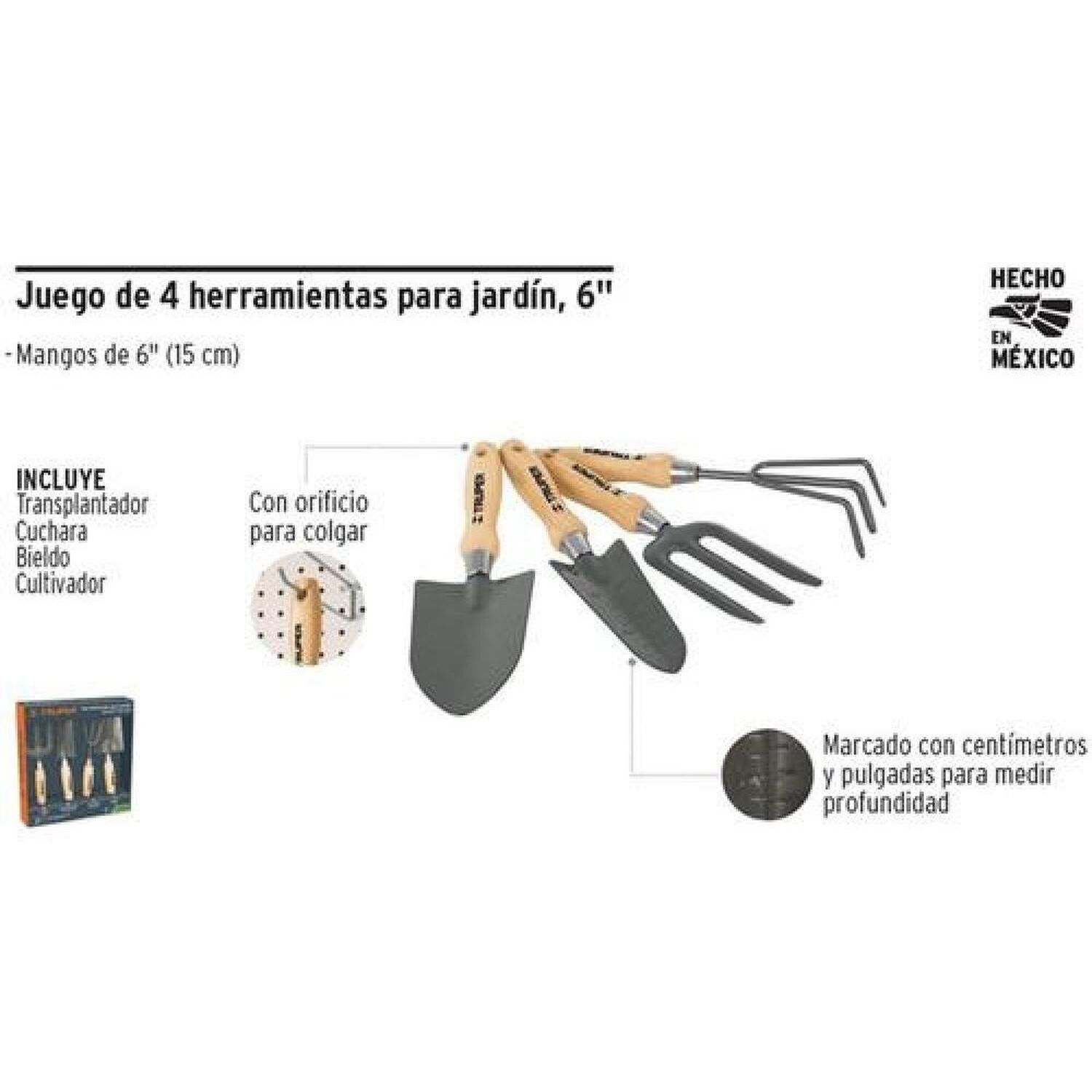 Set Herramientas Jard&iacute;n 4 Piezas Jj-4 Truper Profesional image number 2.0
