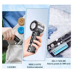 Mini Ventilador Mano Turbo Alta Potencia Pantalla Led Recargable