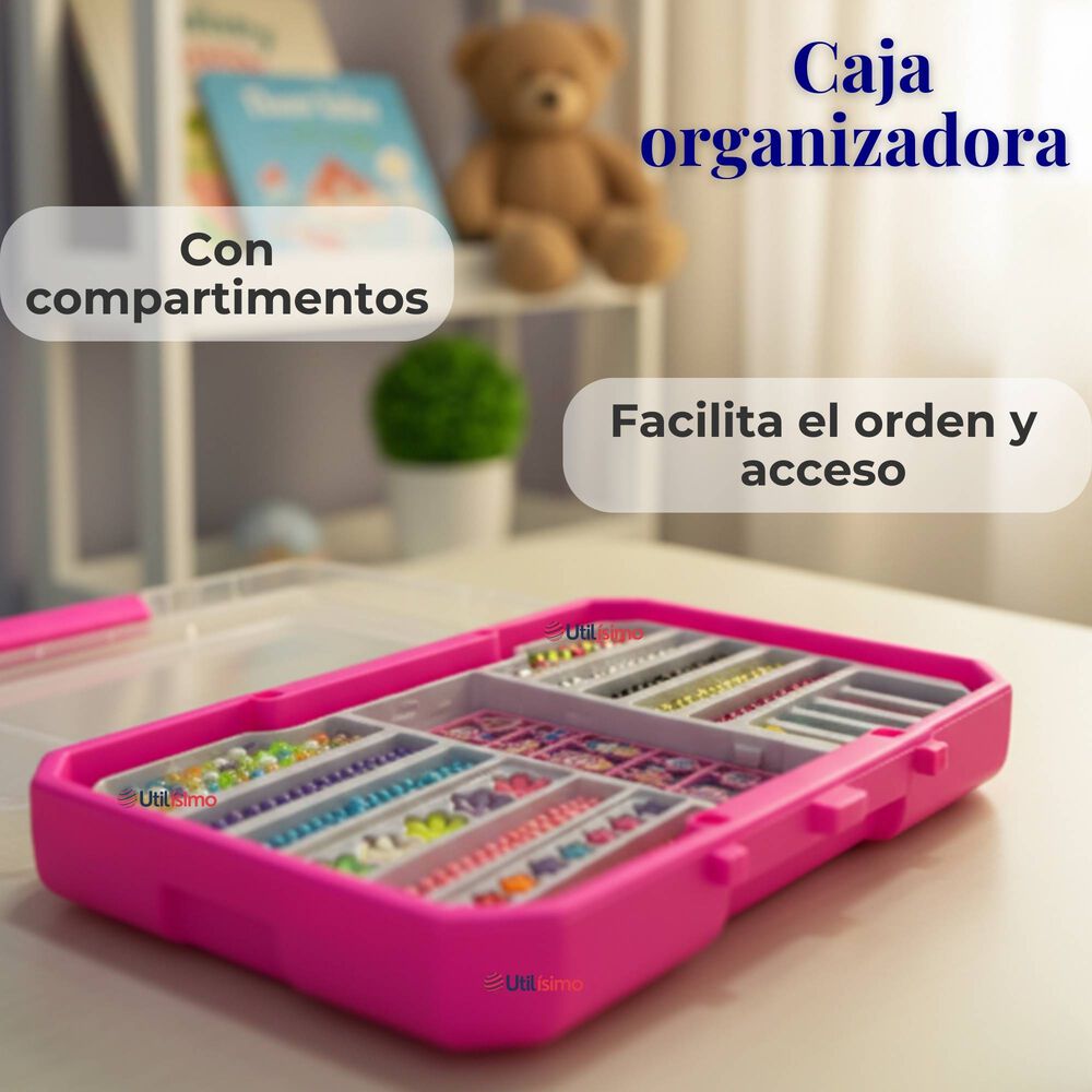 Set De Mostacillas Juguete Para Armar Crear Pulseras Y Collares image number 8.0