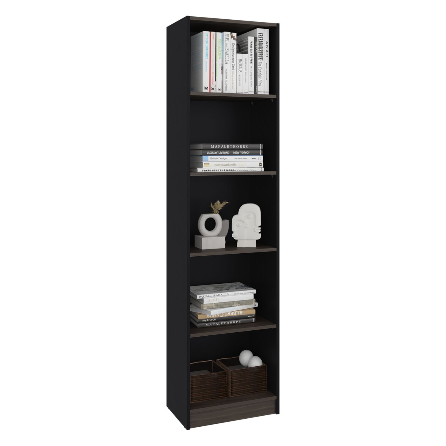 Estante Organizador 5 Niveles Negro Y Cafe 180,6x45x29,9 Cm image number 1.0