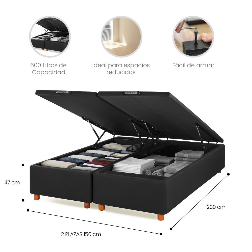 Cama Ba&uacute;l Flex Therapedic Plus / 2 Plazas / Base Dividida image number 6.0