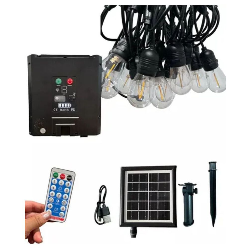 Guirnalda De Luces Led Para Exteriores Con Panel Solar image number 3.0