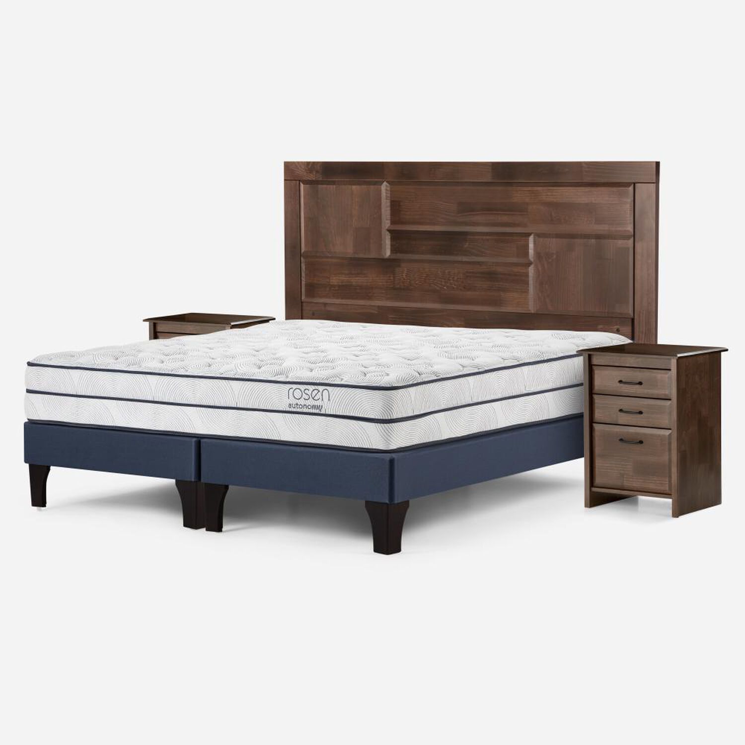 Cama Europea Rosen Autonomy Sky / 2 Plazas / Base Dividida + Set De Maderas Dolce image number 1.0