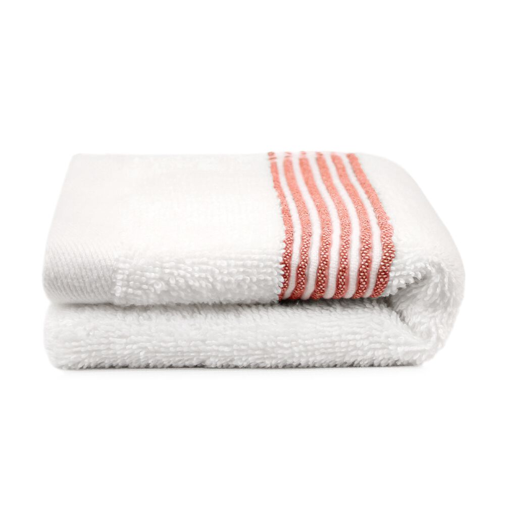 Toalla De Cara Mav Nautica 100% Algod&oacute;n Suave 30x50cm Blanca-rojo image number 2.0