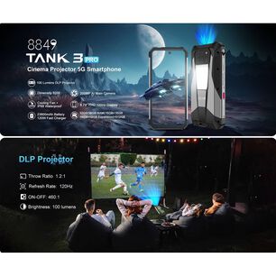 Unihertz 8849 Tank 3 Pro - Celular 5g Con Proyector L&aacute;ser De 120 Pulgadas