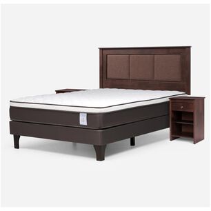 Cama Europea Rosen New Style 4 Plus / 2 Plazas / Base Normal + Set De Maderas Rachel