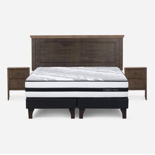 Cama Europea Rosen Driven / 2 Plazas / Base Dividida + Set De Maderas Anna