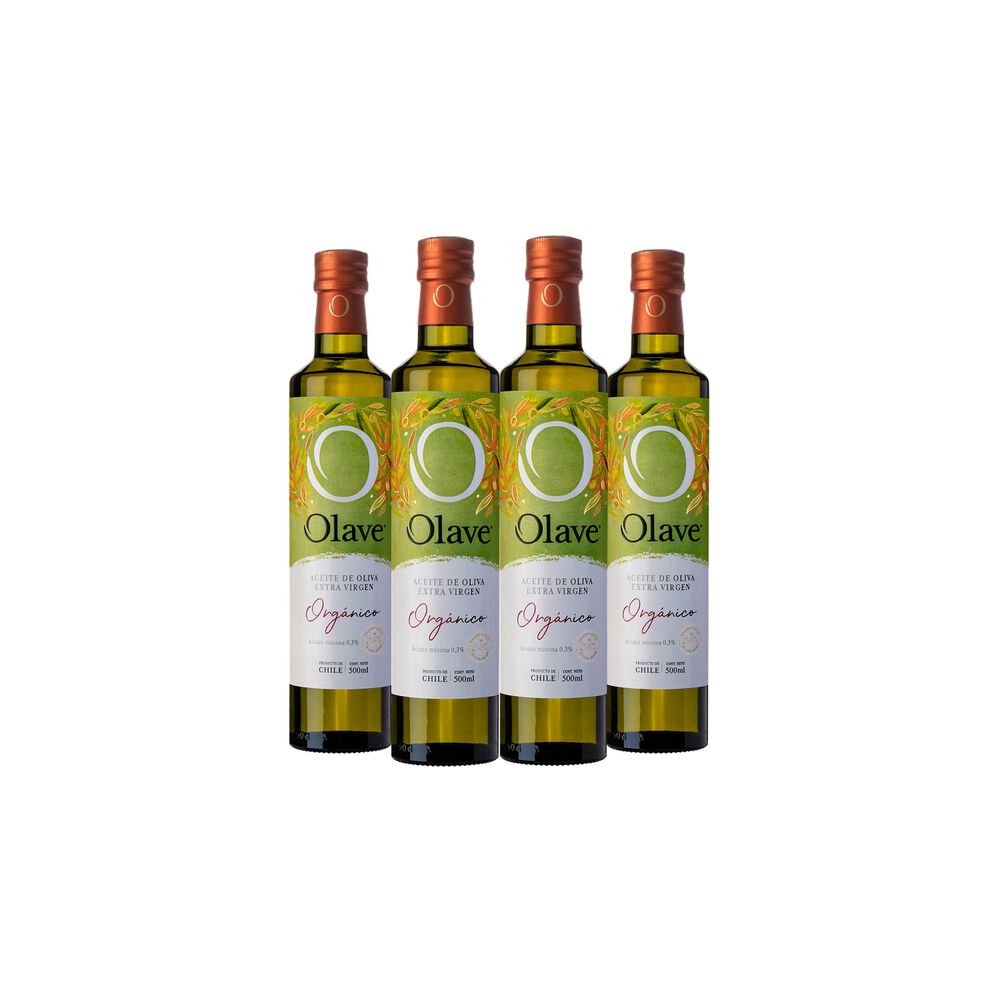 Aceite Oliva Org&aacute;nico Extra Virgen Olave Organico 4 X 500 Ml image number 0.0