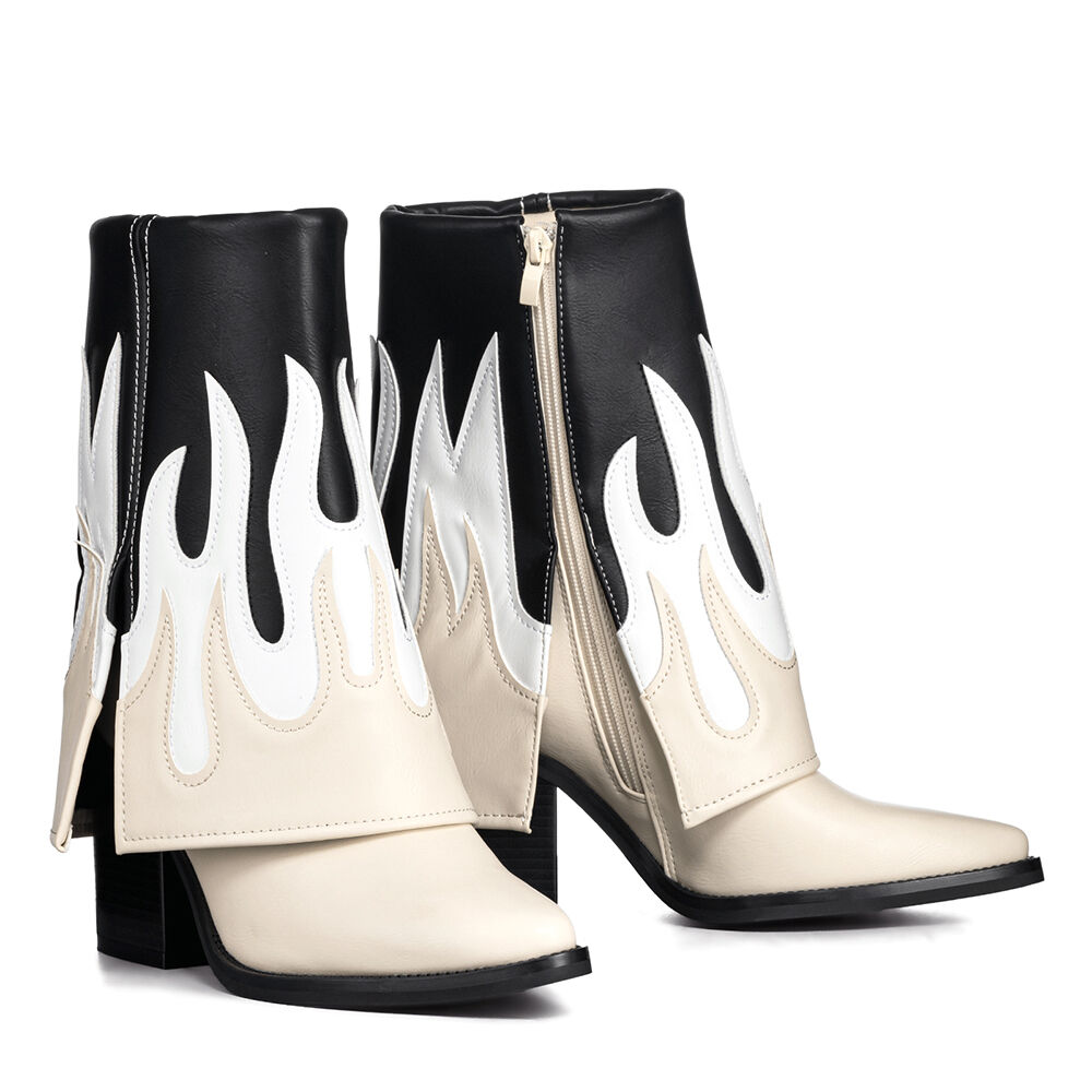 Botas Largas Mujer Eco Cuero De Moda Taco Alto Weide Dh83 image number 4.0