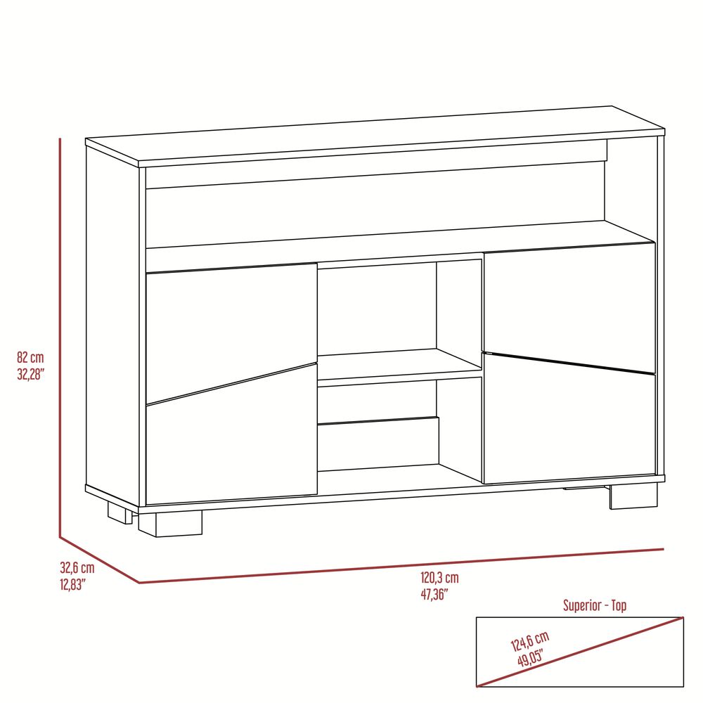 Arrimo 2 Puertas Y 1 Repisa Fm-006o - Caf&eacute; Oscuro Y Caf&eacute; Blanco image number 9.0
