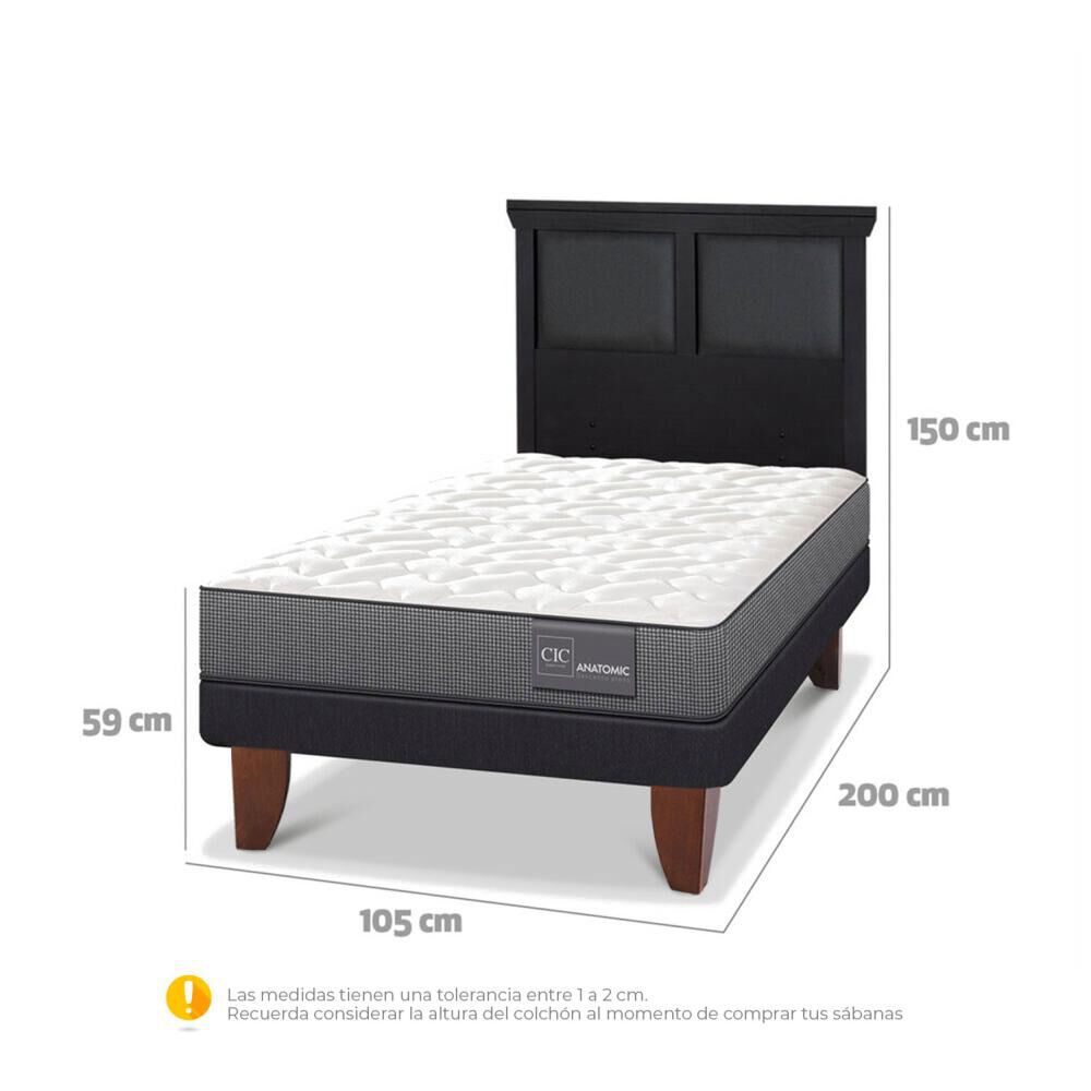 Cama Europea Cic Anatomic / 1.5 Plazas / Base Normal + Respaldo image number 4.0