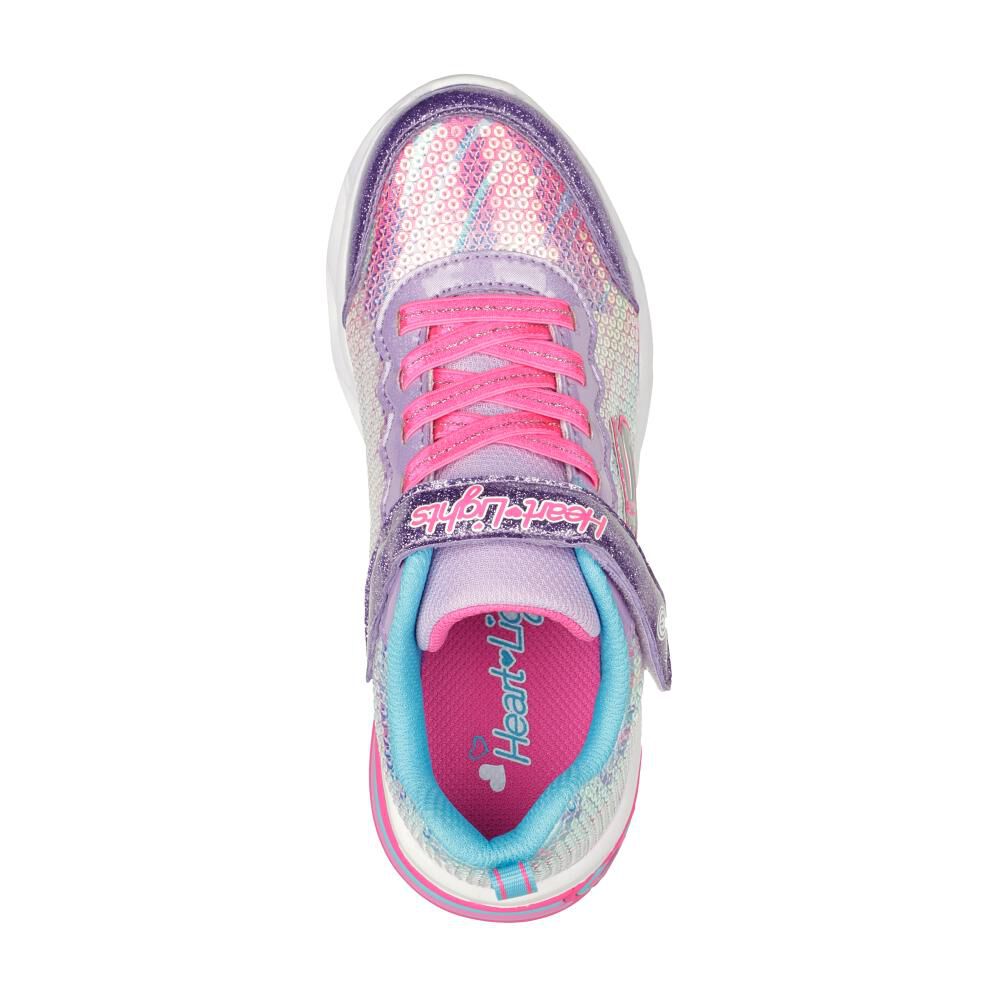 Zapatilla Infantil Niña Skechers Sweetheart Lights -lets Shine Purpura image number 3.0